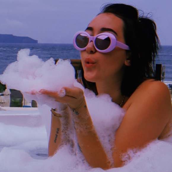 Dolls Kill Accessories - Purple Pink Oval Grunge Sunglasses